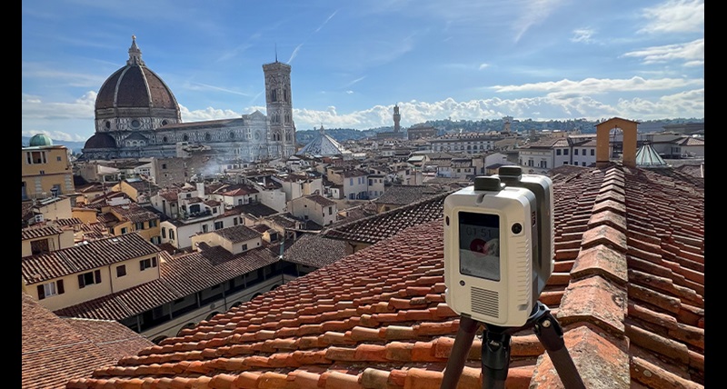 Leica RTC360 looks out over the city of Florence